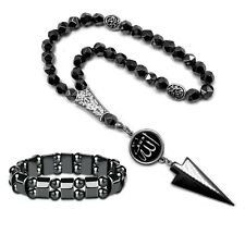 Star Cut Hematite Prayer Beads & Bracelet-Tesbih-Tasbih-Tasbeeh-Misbaha-Masbaha  picture