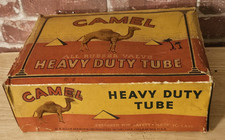VINTAGE CAMEL CIGARETTE HEAVY DUTY TIRE TUBE BOX - EXTREMELY RARE PIECE picture
