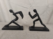 Modernist Pushing Man Black Bookends picture