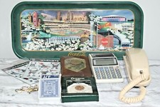 Junk Cabinet Drawer Lot Coca Cola Tray Karatclad Rings Phone Belleek Ornament picture