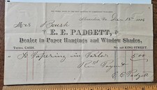 1886 Antique Handwritten Billhead Receipt – E. E. Padgett, Alexandria, Virginia picture