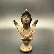 Antique Victorian Bronze Wax Seal Stamp Winged Goddess Bust Victory Athena 2.5