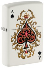 Zippo Ace of Jokes White Matte Windproof Pocket Lighter, 214-119718 picture