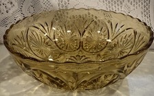 Ancho-Hocking Vintage “Medallion” Pattern in Honey-Amber Glass. picture
