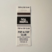 Pop-A-Top Club in Portland OR Vintage Matchbook Cover 4MB115-3 picture