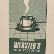 Original Vintage 1988 Webster's Restaurant Menu Real Food Place picture
