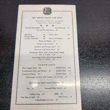 Vintage KCS Kansas City Southern Railway Train Snack Car Menu Ephemera picture
