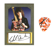 EDDIE VAN HALEN - TRADING CARD + EVH FRANKENSTEIN GUITAR PICK - MINT CONDITION picture