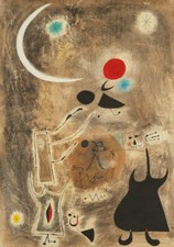 Woman & Birds in Front of the Sun : Joan Miró : Archival Quality Art Print 11x17 picture