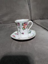 5 Sets Antique Japanese Thin Porcelain Cups & Saucers Floral picture