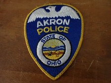 VINTAGE AKRON OHIO COLLECTIBLE OSOLETE SHOULDER  PATCH BX 11 #11 picture