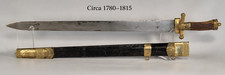 18th C German Hirschfänger Hunting Sword Stag Grip Brass Hilt Scabbard c1780 picture