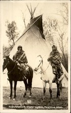 Pocatello ID Bannock Indian Women on Horses Teepee c1920 Real Photo Postcard bhn picture