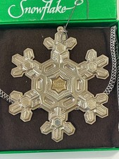 1988 Gorham Sterling Silver Snowflake Christmas Ornament Box Pouch Paper 18th picture