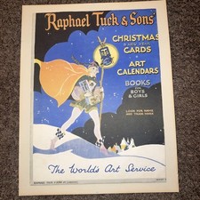 Antique Raphael Tuck Sons Christmas Cards Store Advertising Poster Art Sign picture