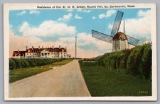 Residence Of Col E H R Green Windmill South Dartmouth MA WB Postcard TS-192 picture