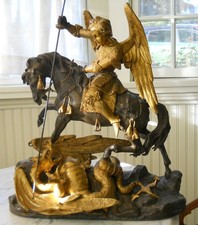 antique gilt bronze statue Saint Michaelsaint picture