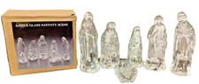 Vintage K’s Collection 6 Piece Clear Glass Nativity Scene Original Packaging picture