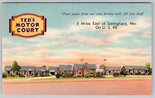 ROUTE 66 TED'S MOTOR COURT SPRINGFIELD MO FIREPROOF COTTAGES VINTAGE POSTCARD picture
