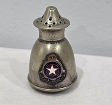 Vintage White Star Line R.M.S. Souvenir Silver Plated Salt Shaker Enamel Crest  picture