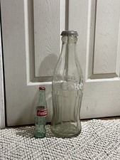 Coca Cola Clear Glass Bottle Embossed Logo Collectable Jumbo 20 Inch Soda Theme picture