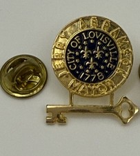 Vintage Louisville Kentucky Mayor Key Pin City of Louisville 1778 Fleur de Lis picture
