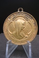 Rare 1878 Antique Penin Lyon Religious Medal Virgin Mary IHS Crown of Thorns picture