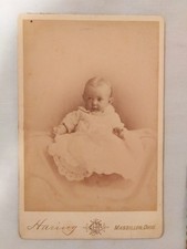 Antique Cabinet Card Baby White Lace Dress Gown JC Haring Massillon Ohio OH picture
