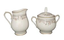 Noritake Fairview China Sugar and Creamer Floral Embossed Gilt Vintage Very Nice picture