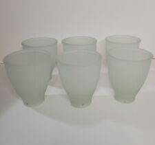  Lot of 6 Vintage Frosted Ribbed Glass Light Shades Replacements 5.5