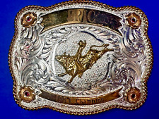 Rodeo Champion Trophy Sterling Plated Montana Silversmiths ERIC Belt Buckle picture