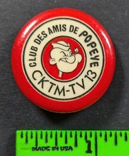 Vintage Club Des Amis De Popeye CKTM TV13 Pinback Pin picture