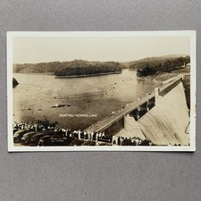 Norris Lake Dam Tennessee TN Boating People Cars #47 RPPC 1938 Unposted Postcard picture