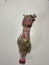 Vintage 1950s 9” Showgirl Doll Burlesque Cabaret Sleep Eyes Feather Costume picture