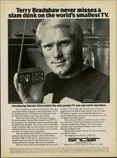 1978 Vtg Print Ad Sinclair Microvision Mini TV Terry Bradshaw Magazine Promo Art picture