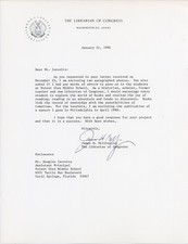 James H. Billington - TSL Dated 1992 (Librarian of Congress) picture
