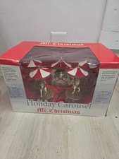 NOS Vintage 2002 Mr Christmas Musical Holiday Carousel Horses Plays 16 Melodies  picture