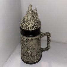 Vintage 1980 Duncan Enterprises Viking Dragon Slayer Wizard Beer Stein 14