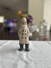 Vintage Hand Carved Wood Figurine Old Salt Fisherman Nautical Folk Art picture