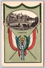 Luxembourg National Coat of Arms Villa Haute Antique Postcard c.1910s picture