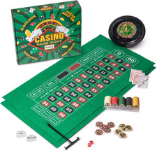 Casino Night 4-In-1 Complete Game Set with Felts, Wheel, 100 Chips, Dice & Cards picture