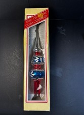 Vintage Bradford Hand-Decorated Glass Christmas Tree Topper – In Box Damaged picture