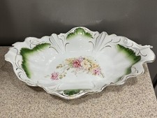 C.T. Carl Tielsch Alteasser Silesia Germany porcelain dish Antique Floral Gold picture