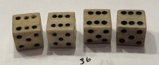4 Vintage 7/16+” Bone (Bovine) Dice (2Pairs) picture