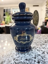 Paeonia Albiflora Apothecary Blue Pharmacy Jar w/ Lid Numbered picture