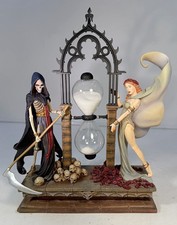Rare Franklin Mint Sands Of Destiny Hourglass Goth Skulls Death Beauty Scythe picture