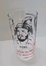 Rare 1959 Vintage Cuba Revolution Glass Fidel Castro Che Guevara Urrutia... picture