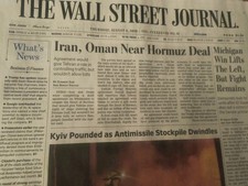 The Wall Street Journal Thursday August 6 2026 Iran, Oman Near Hormuz Deal picture
