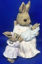 Vintage Mervyn's Easter Bunny Rabbit Mother in Chair w/ Daughter & Baby Figurine picture