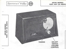 1955 Arvin 950T 951T AM Tube Radio Receiver Photofact Manual Schematic RE391 picture